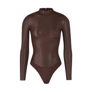 NWT, NEVER BEEN WORN, SZ M. FAUX LEATHER MOCK NECK BODYSUIT
